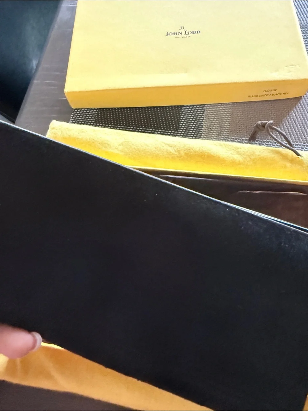 John Lobb black Suede Long Wallet